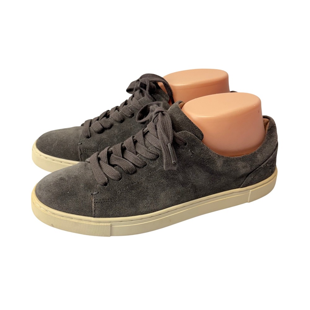 Frye Low Top Sneaker Womens 8 Gray Suede Lace Up Minimalist 3471170-GIO